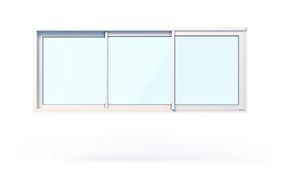 WG 80 Vinduparti 3 delt forfra utside