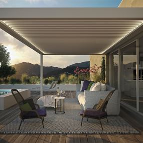 Moderne og praktisk Pergola i lakkert aluminium.